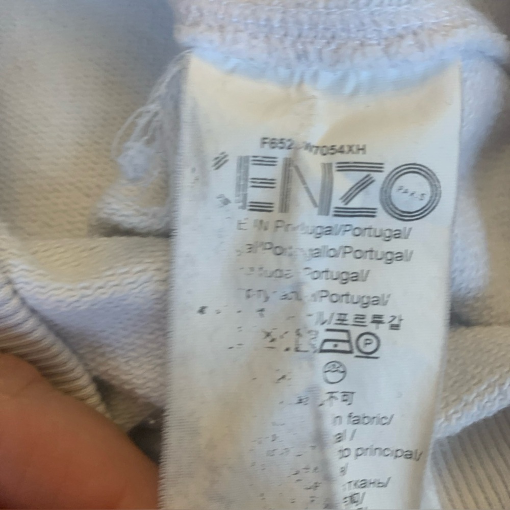 Kenzo Paris White crewneck Sweatshirt Embroidered Tiger Logo Women’s XS - Picture 8 of 9
